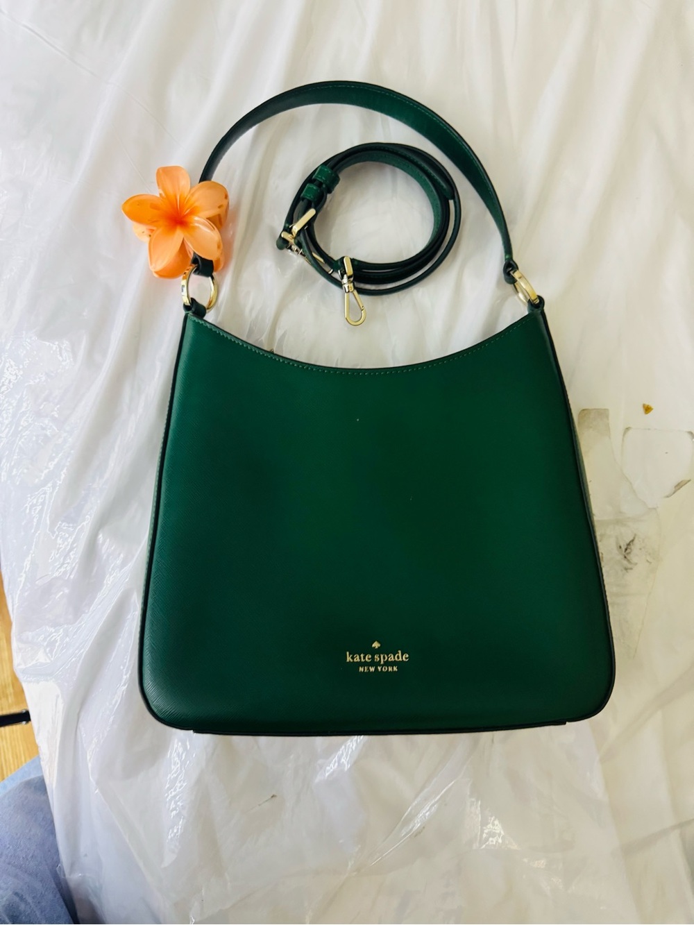 Kate Spade Perry Emerald Green Leather Shoulder Bag